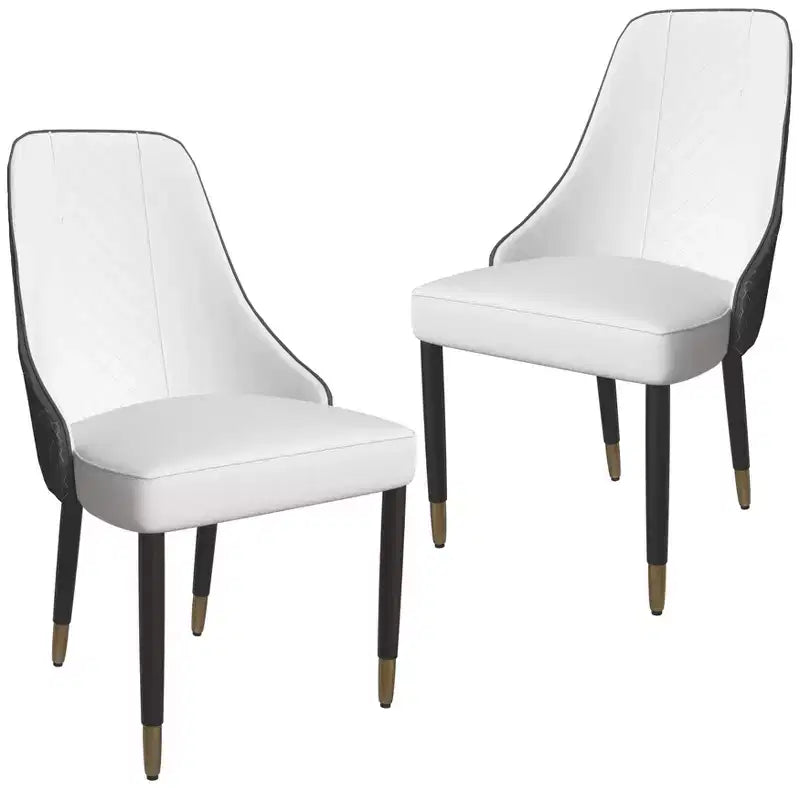 LeisureMod Allure Lot de 2 chaises de salle à manger modernes, assise et dossier rembourrés avec pieds en bois massif, chaises d'appoint contemporaines pour cuisine ou salle à manger
