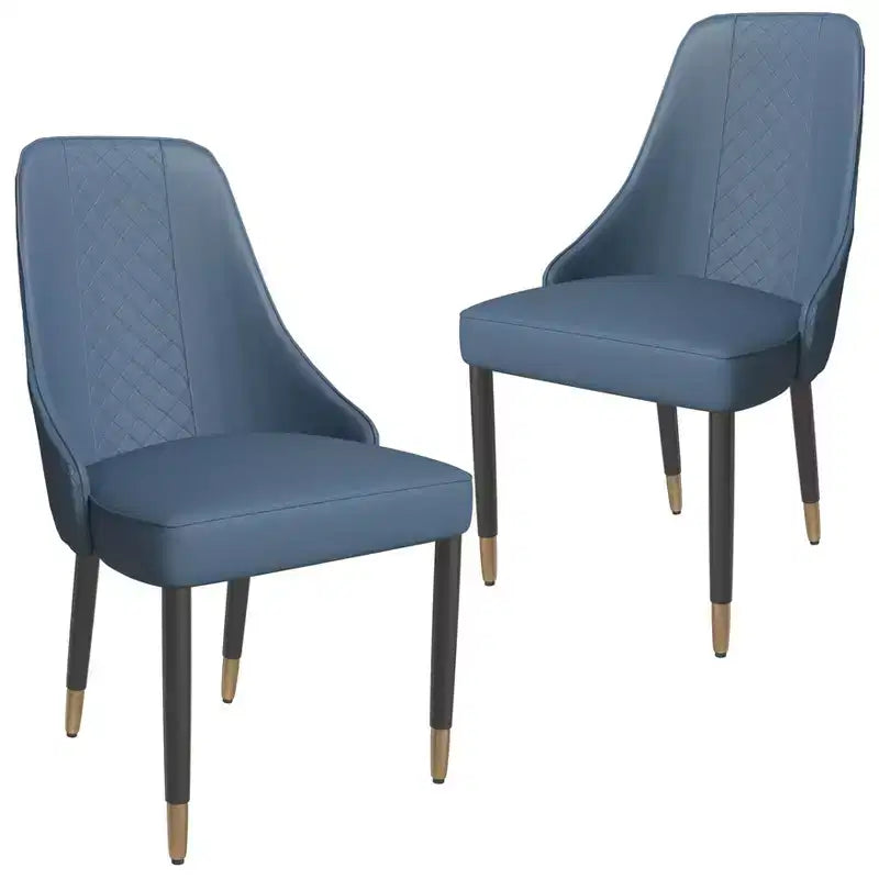 LeisureMod Allure Lot de 2 chaises de salle à manger modernes, assise et dossier rembourrés avec pieds en bois massif, chaises d'appoint contemporaines pour cuisine ou salle à manger
