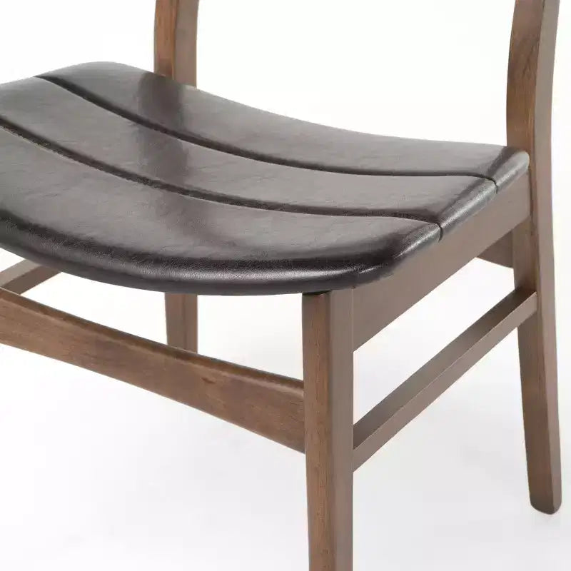 Ensemble de salle à manger GDFStudio Camilla 7 pièces en similicuir et bois d'hévéa