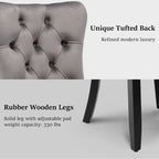 Chaises de salle à manger modernes en velours capitonné (lot de 4)