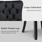 Chaises de salle à manger modernes en velours capitonné (lot de 4)