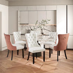 Chaises de salle à manger modernes en velours capitonné (lot de 4)