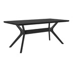 Table à manger rectangulaire avec pieds croisés 72" – 6 places – Blanc / Pacanier / Noyer / Noir
