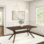 Table à manger rectangulaire avec pieds croisés 72" – 6 places – Blanc / Pacanier / Noyer / Noir