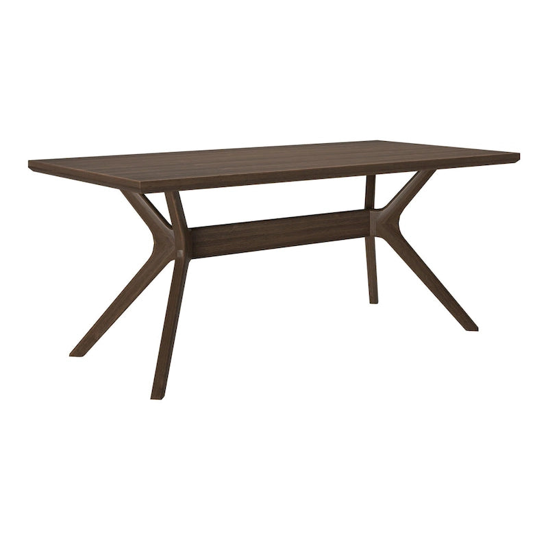 Table à manger rectangulaire avec pieds croisés 72" – 6 places – Blanc / Pacanier / Noyer / Noir