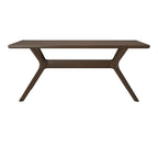 Table à manger rectangulaire avec pieds croisés 72" – 6 places – Blanc / Pacanier / Noyer / Noir