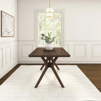 Table à manger rectangulaire avec pieds croisés 72" – 6 places – Blanc / Pacanier / Noyer / Noir