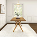 Table à manger rectangulaire avec pieds croisés 72" – 6 places – Blanc / Pacanier / Noyer / Noir