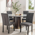 Lot de 4 chaises de salle à manger rembourrées, chaise de salle à manger en tissu ou en similicuir avec pieds en métal