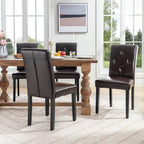 Lot de 4 chaises de salle à manger rembourrées, chaise de salle à manger en tissu ou en similicuir avec pieds en métal
