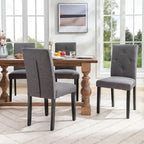 Lot de 4 chaises de salle à manger rembourrées, chaise de salle à manger en tissu ou en similicuir avec pieds en métal