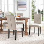 Lot de 4 chaises de salle à manger rembourrées, chaise de salle à manger en tissu ou en similicuir avec pieds en métal