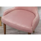 Fauteuil d'appoint contemporain en velours capitonné avec clous décoratifs Roundhill Furniture Lindale, rose