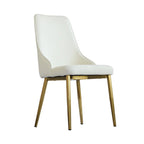 Lot de 2 chaises de salle à manger modernes en similicuir beige avec dossier haut