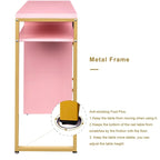 Bureau informatique avec plateau en particules de 38,19 po, table de manucure avec 2 tiroirs et 1 armoire
