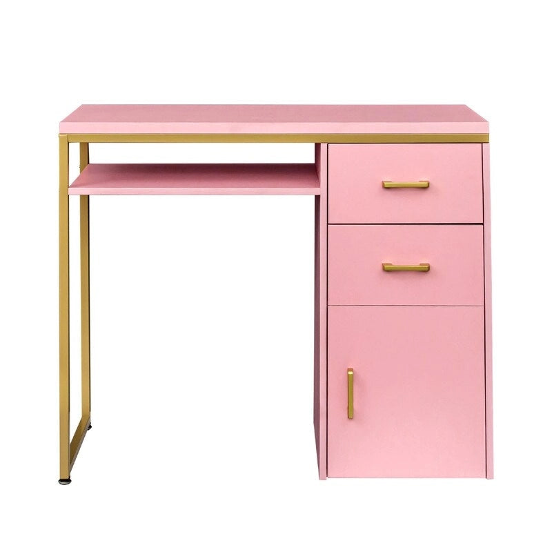 Bureau informatique avec plateau en particules de 38,19 po, table de manucure avec 2 tiroirs et 1 armoire