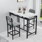 Ensemble de table à manger 3 pièces, ensemble de table à manger pour 2 personnes, ensemble de table de cuisine avec 2 chaises rembourrées