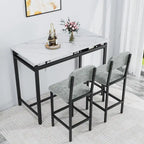 Ensemble de table à manger 3 pièces, ensemble de table à manger pour 2 personnes, ensemble de table de cuisine avec 2 chaises rembourrées