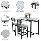 Ensemble de table à manger 3 pièces, ensemble de table à manger pour 2 personnes, ensemble de table de cuisine avec 2 chaises rembourrées