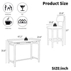 Ensemble de table à manger 3 pièces, ensemble de table à manger pour 2 personnes, ensemble de table de cuisine avec 2 chaises rembourrées