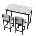 Ensemble de table à manger 3 pièces, ensemble de table à manger pour 2 personnes, ensemble de table de cuisine avec 2 chaises rembourrées
