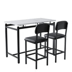 Ensemble de table à manger 3 pièces, ensemble de table à manger pour 2 personnes, ensemble de table de cuisine avec 2 chaises rembourrées