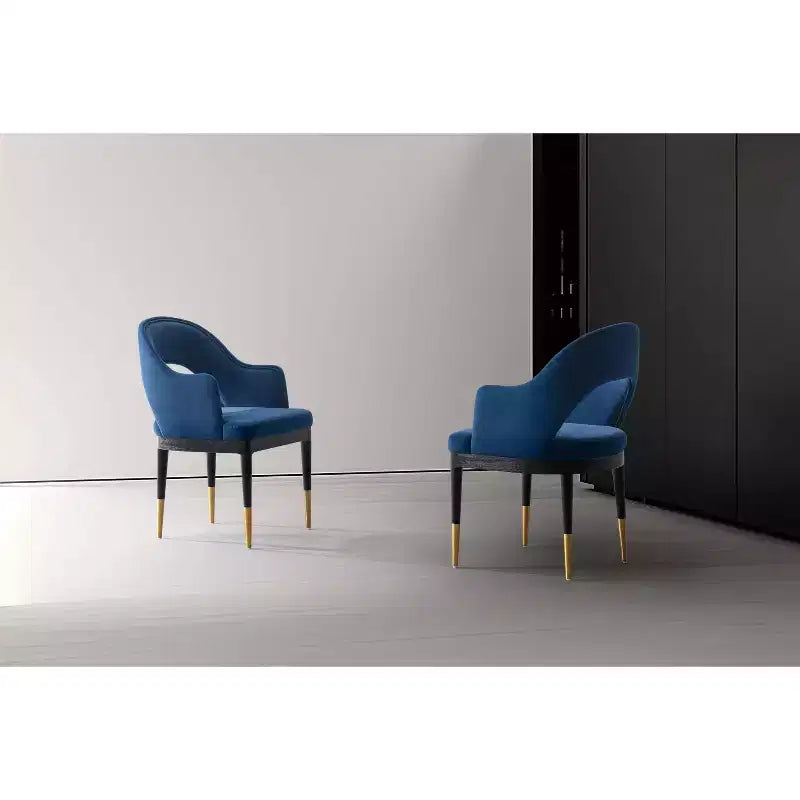 Lot de 2 chaises de salle à manger Carrington modernes en velours avec accoudoirs Manhattan Comfort