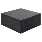 7 Pieces Outdoor Wicker Reversible Patio Sectional with Table, Cushions, and Pillows - 94.1 x 94.1