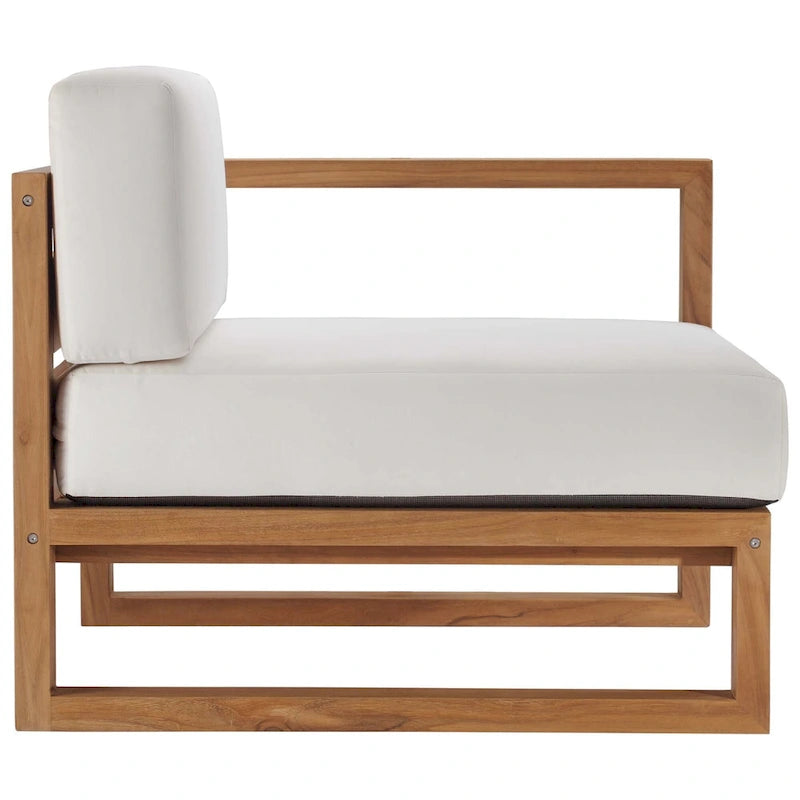 Causeuse sectionnelle 2 places en teck de jardin Upland