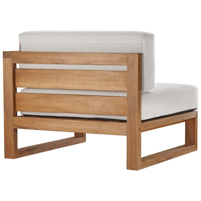 Causeuse sectionnelle 2 places en teck de jardin Upland