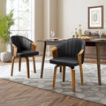 Chaises de salle à manger pivotantes en bois courbé et PU (lot de 2)