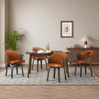 Chaises de salle à manger pivotantes en bois courbé et PU (lot de 2)