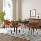 Chaises de salle à manger pivotantes en bois courbé et PU (lot de 2)
