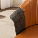 Chaises de salle à manger pivotantes en bois courbé et PU (lot de 2)