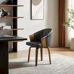 Chaises de salle à manger pivotantes en bois courbé et PU (lot de 2)