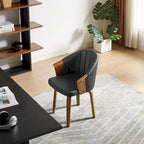 Chaises de salle à manger pivotantes en bois courbé et PU (lot de 2)