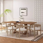 Christopher Knight Home Ensemble de salle à manger 7 pièces Hudson en tissu et bois clair