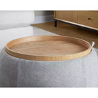 LumiSource Plateau Pouf Ottoman Tissu Naturel
