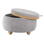 LumiSource Plateau Pouf Ottoman Tissu Naturel