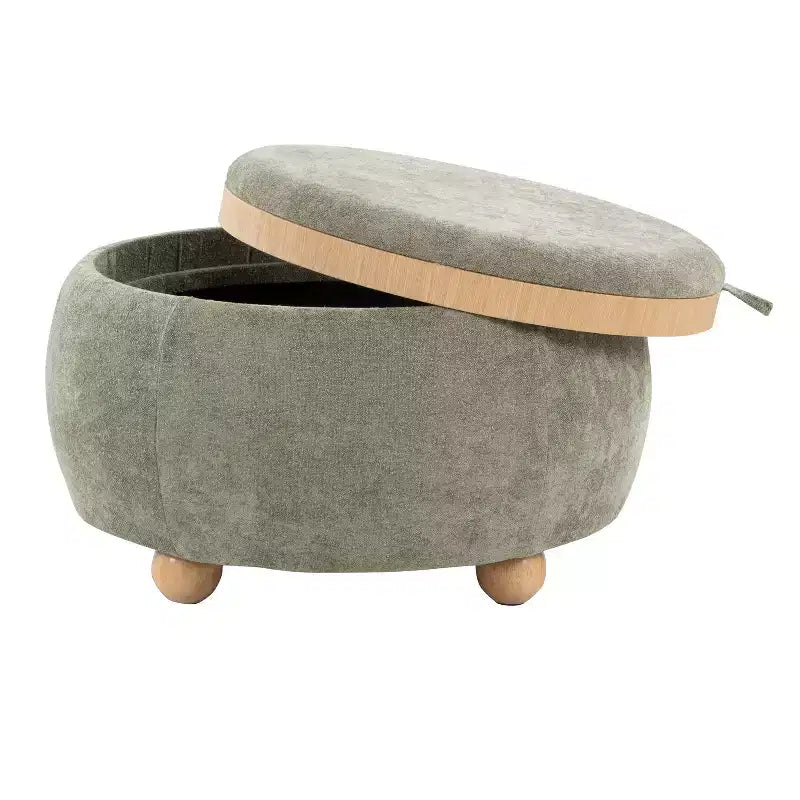 LumiSource Plateau Pouf Ottoman Tissu Naturel
