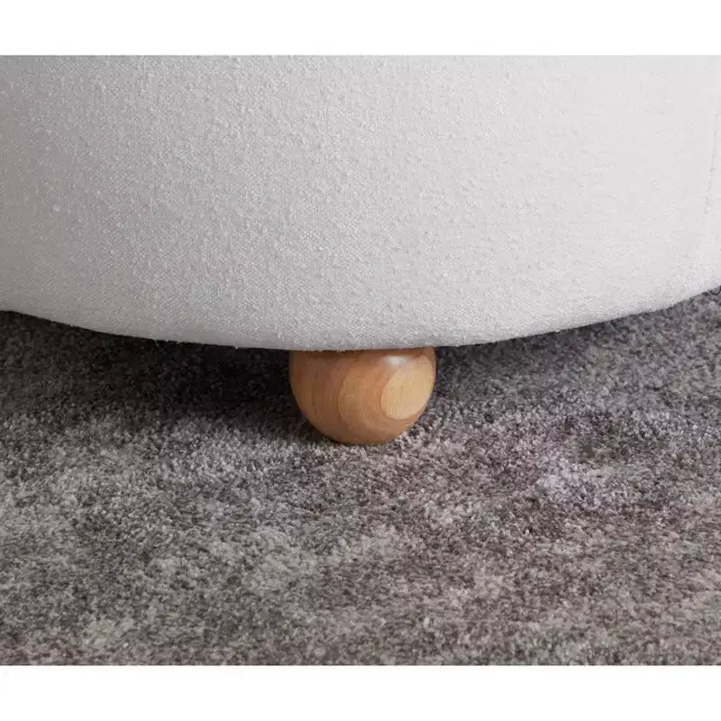 LumiSource Plateau Pouf Ottoman Tissu Naturel