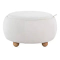 LumiSource Tray Pouf Ottoman Natural Fabric