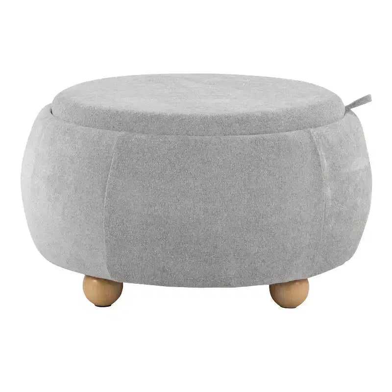 LumiSource Plateau Pouf Ottoman Tissu Naturel