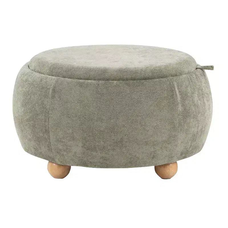 LumiSource Plateau Pouf Ottoman Tissu Naturel