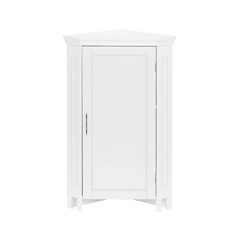 Meuble bas d'angle blanc à porte unique avec étagère réglable