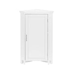 Meuble bas d'angle blanc à porte unique avec étagère réglable