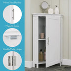 Meuble bas d'angle blanc à porte unique avec étagère réglable