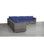 Canapé d'angle d'extérieur réversible en osier LSI 122 avec coussins Sunbrella