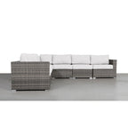 Canapé d'angle d'extérieur réversible en osier LSI 122 avec coussins Sunbrella