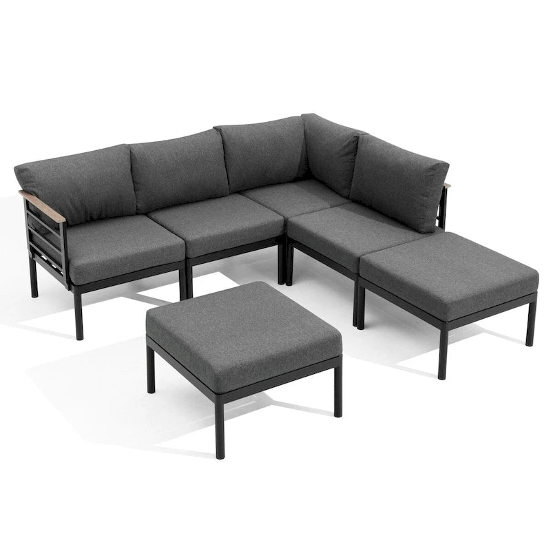 Pellebant Conversation Sectional Set Aluminum Sofa with Cushion